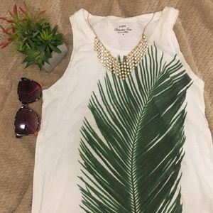 Palm leaf graphic tank